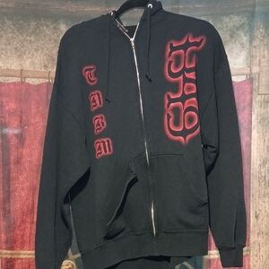 1349 Vintage Black and Red Graphic Men's Sweater